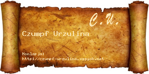 Czumpf Urzulina névjegykártya